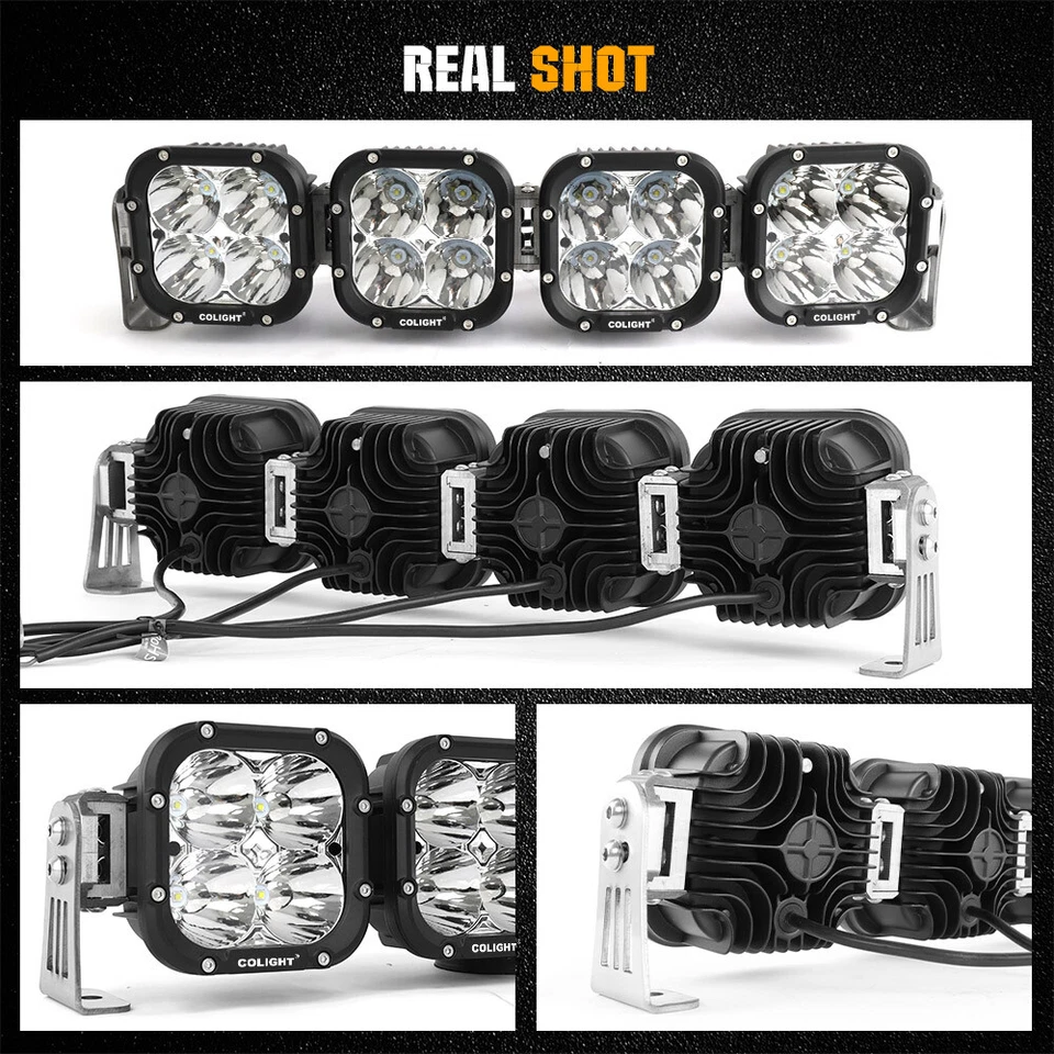 Barra de luz LED 22" 32'' 42'' 52" vinculable 30000lm 4x4 luz antiniebla de conducción todoterreno Foto 3 de 4