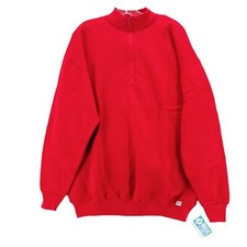 NWT Discus Athletic Red 1/4 Zip Sweatshirt Pullover MADE IN USA Men's XL 2XL