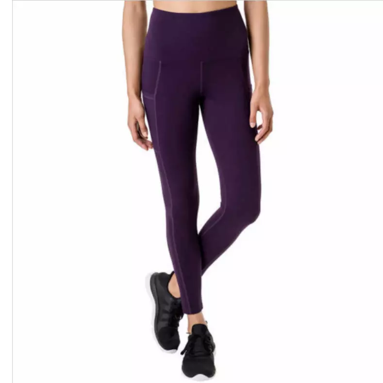 TUFF ATHLETICS WOMEN'S DOUBLE KNIT FABRIC SUPER SOFT LEGGINGS(PURPLE X-SMALL)NWT