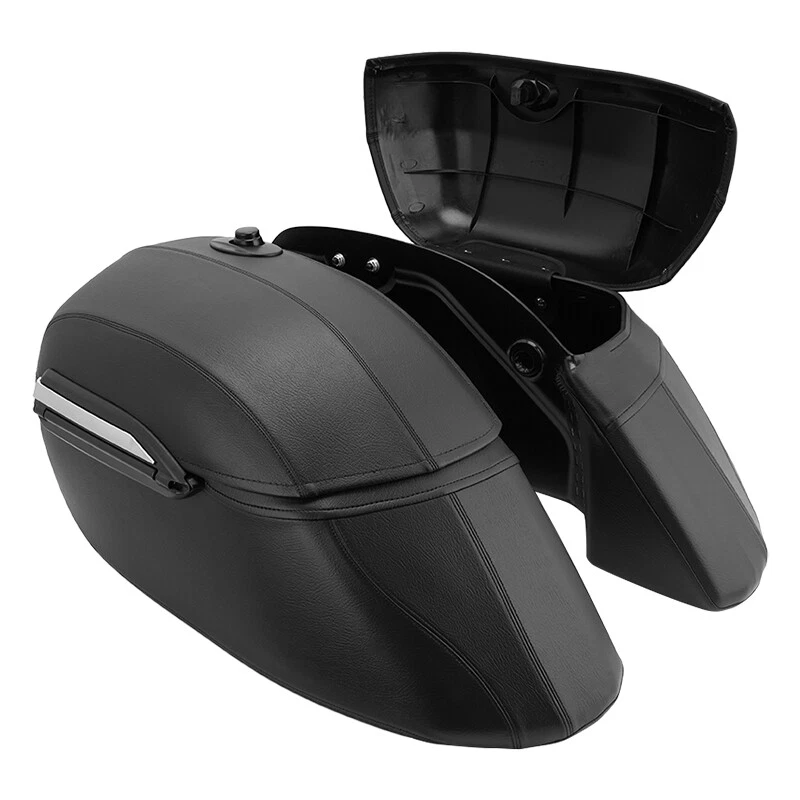 Large Hard Saddlebags Bags Motorcycle Luggage Trunk For Harley Honda Suzuki - Image 3 of 4