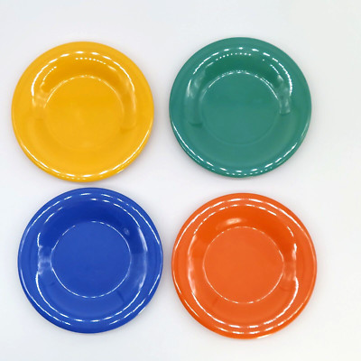 GET Melamine Plates Diamond Mardi Gras 4 Pc Set Wide Rim Restaurant 5.5 Inch Mix