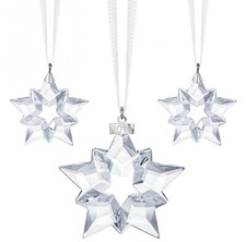  NIB 2019 SWAROVSKI CRYSTAL SET OF 3 CHRISTMAS ORNAMENT STAR/SNOWFLAKE 5429600