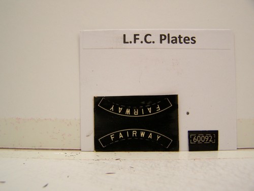 LFC LNER/BR No 60092 Fairway Typenschilder | Zustand: New