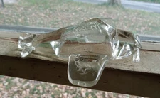 1940s GLASS WW2 U.S.ARMY P-51 FIGHTER AIRPLANE CANDY CONTAINER SHINY NICE