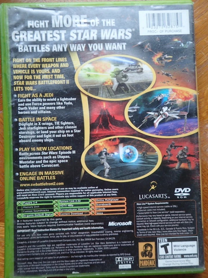Star Wars Battlefront II 2 (Microsoft Xbox) Complete game, fast shipping - Image 2 of 3