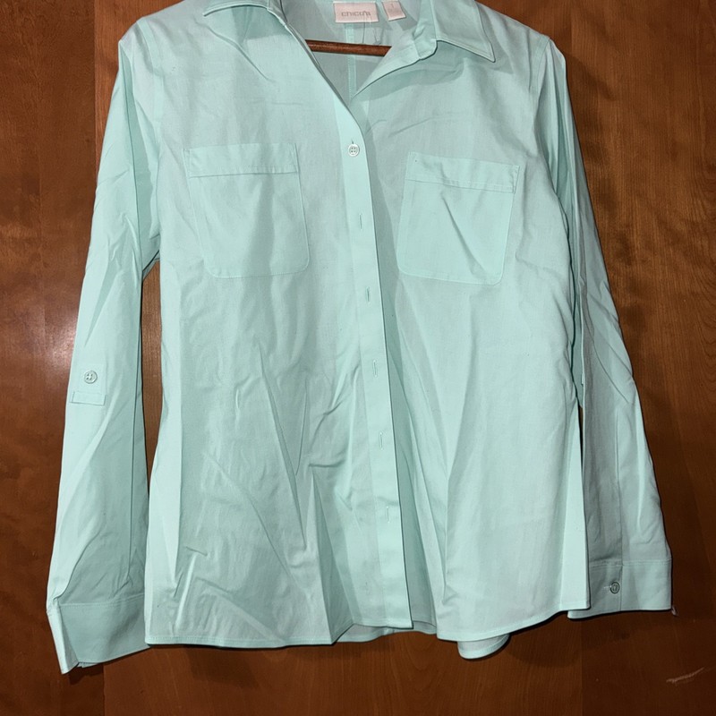chicos size 1 tops (large) Light Green. Long Sleeve But Can Be Mid Length