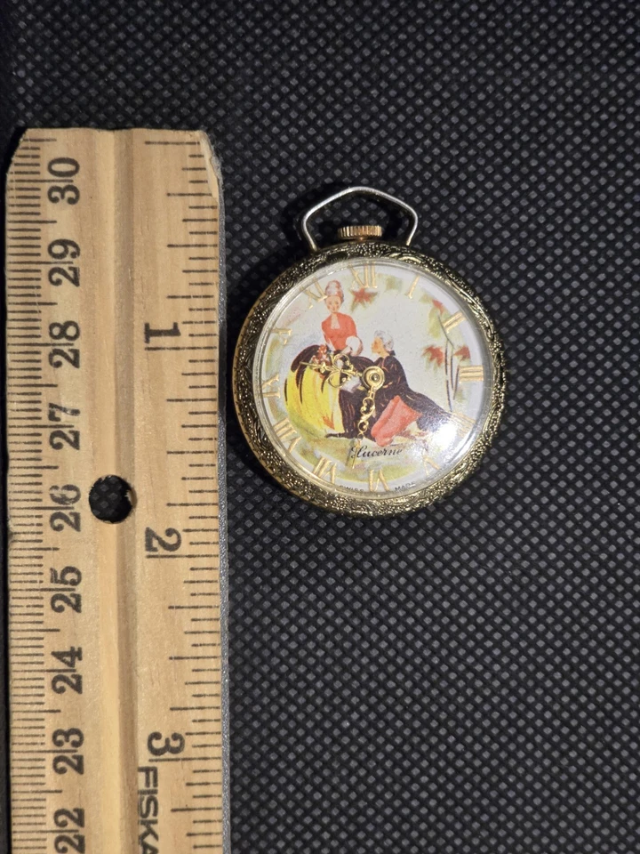 Reloj de bolsillo/colgante suizo Lucerna, tono dorado Foto 3 de 3