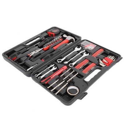148PCS Iron Household Tool Set Red Tool Set General Household Hand Tool Kit with