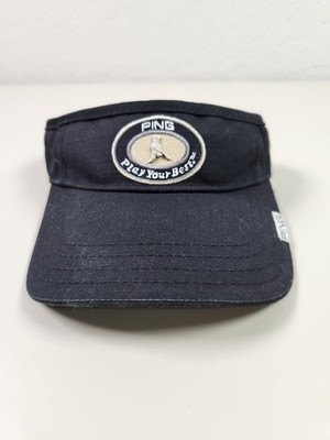 Ping Take it Easy- Play your Best Black Golf Hat Visor adjustable Size Strap