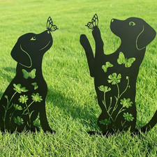 Rainbow Bridge Pet Memorial Garden Stakes 2-Pack Weather Resistant Iron Decor