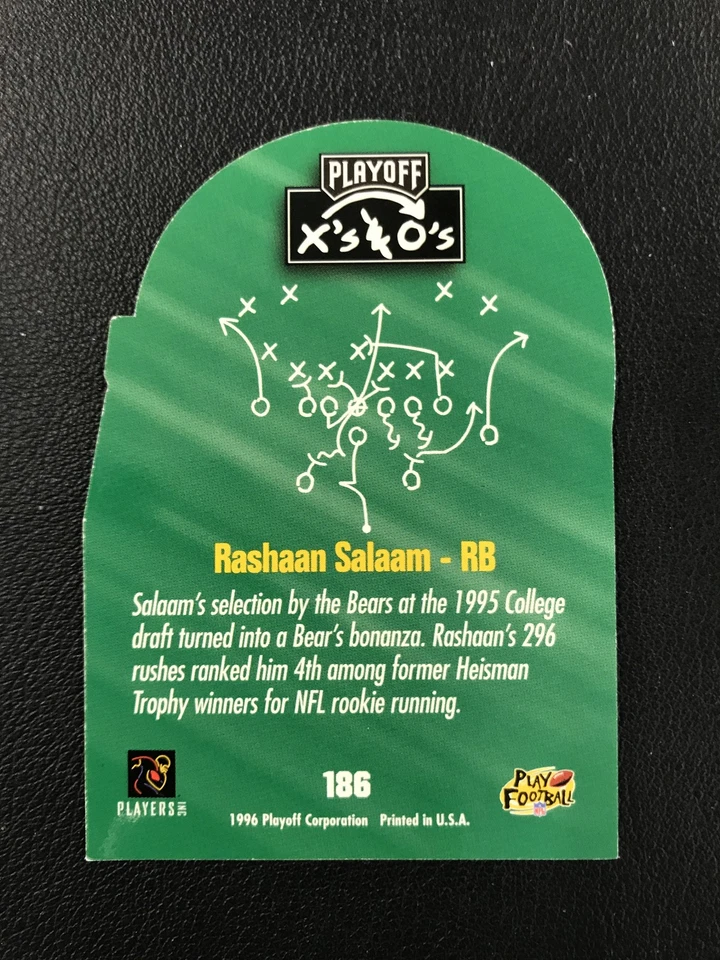 1996 Playoff Prime #186 Rashaan Salaam Chicago Bears X's and O's - Image 2 of 2