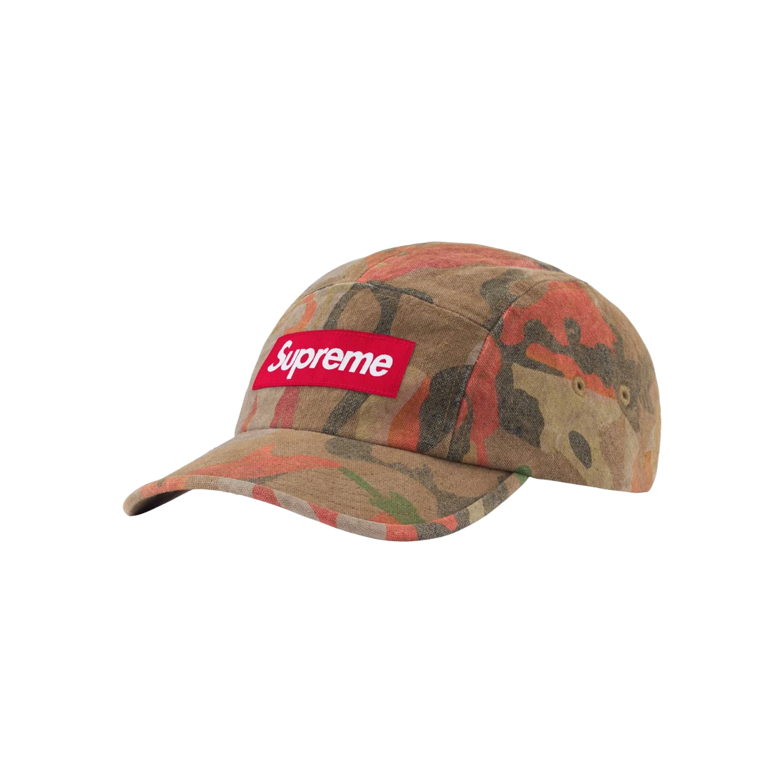 Casquette de camp en toile lavée suprême camouflage marron   24SS