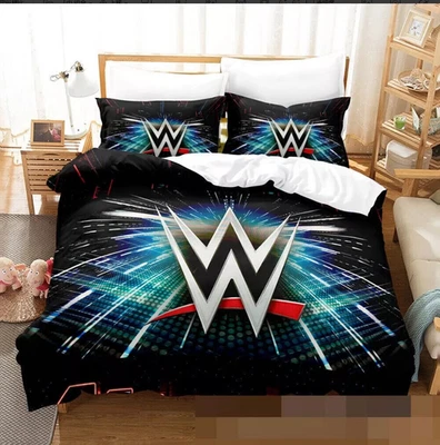 WWE Wrestling Quilt Duvet Cover Pillowcase UK Single Bedding Set Gift