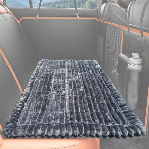Puxinargo Backseat Pet Bed Mat, Plaid Dog Bed For Car Back Seat, Flannel Dog Covers