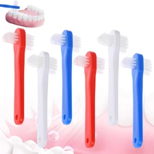 6 Pack Portable Denture Brush, Dual Headed Firm Hard Bristle Denture...