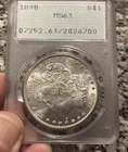 1898-P United States Morgan Silver Dollar PCGS MS63 OGH Series Green Label