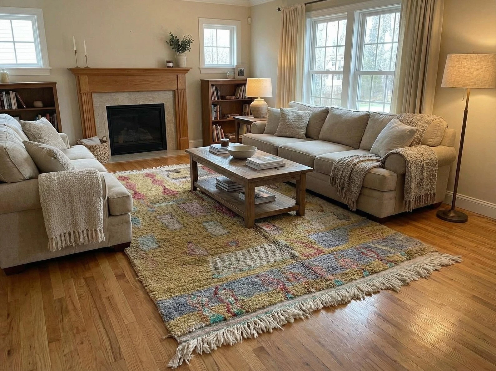 Authentic Vintage Moroccan rug – Berber Old wool Rugs for living room Carpet
Opens in a new window o