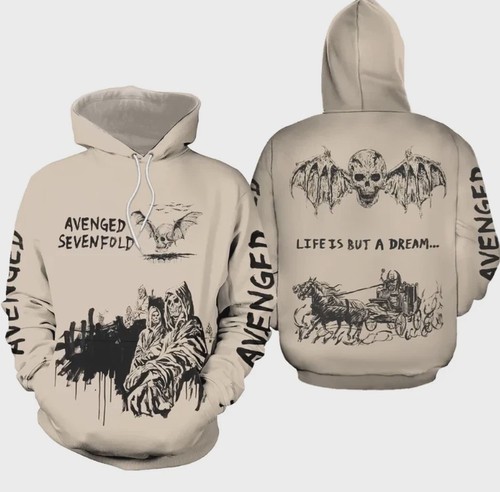 Avenged Sevenfold Hoodie Life Is But A Dream Skull Bat Wings 3D Hoodie