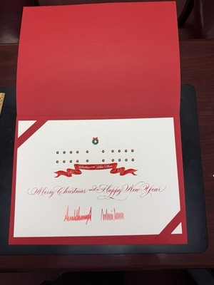 President Trump / First Lady 2025 Jumbo Christmas Card VIP Version, Rare