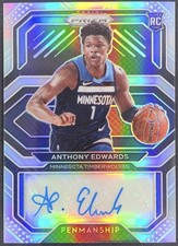 2020-21 Panini Prizm Anthony Edwards Rookie Penmanship Prizms Silver Auto CHASE