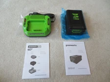 New Greenworks PRO 60V 4.0 Ah 4 Amp Battery LB604 With Lithium Battery Charger