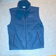 Columbia Men's Blue Full Zip Fleece Vest Stand-Up Collar Regular Fit Size M