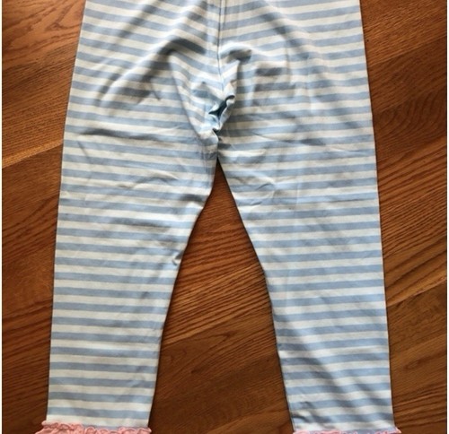 Matilda Jane Girls Musing Away Leggings Girls Size 10 Blue Striped Ruffle - Picture 2 of 4