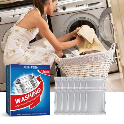 #ad Jue Fish Washing Machine Cleaner Tablets Deep Cleaning Effervescent Drum Descale $17.99