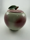 Vintage 1950's McCoy Pottery blushing Apple Cookie Jar Rustic, cottage MCM