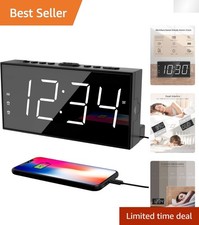 Child-Friendly Alarm Clock with Loud Beep, USB Port  Large Easy-to-Read Display