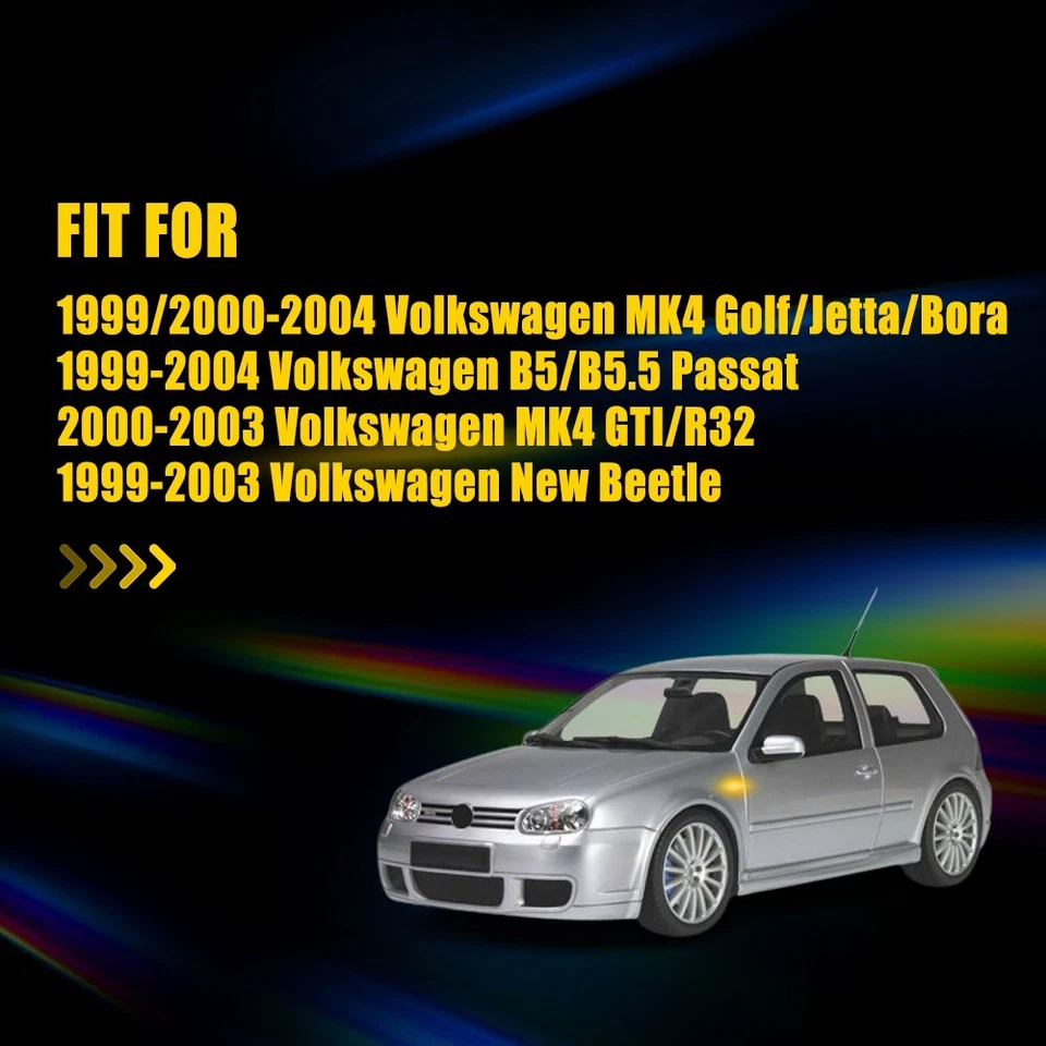 Последовательный светодиодный габаритный фонарь желтый для Volkswagen MK4 GTI/R32 2000-2003 годов выпуска - Изображение 2 из 4