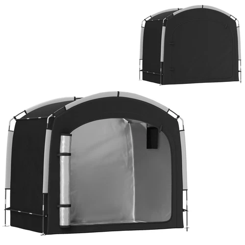 Outsunny Bike Storage Tent Shed with Carry Bag for 3-4 Bikes, Black