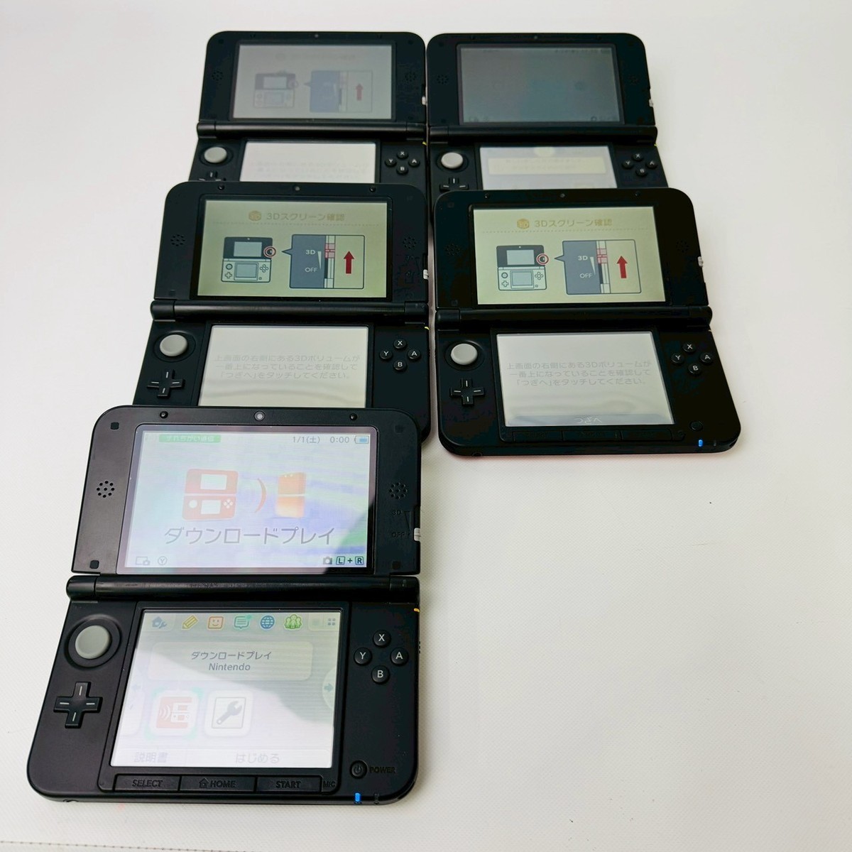 Lot of 5 Nintendo 3DS LL XL Beautiful Console For Parts Region