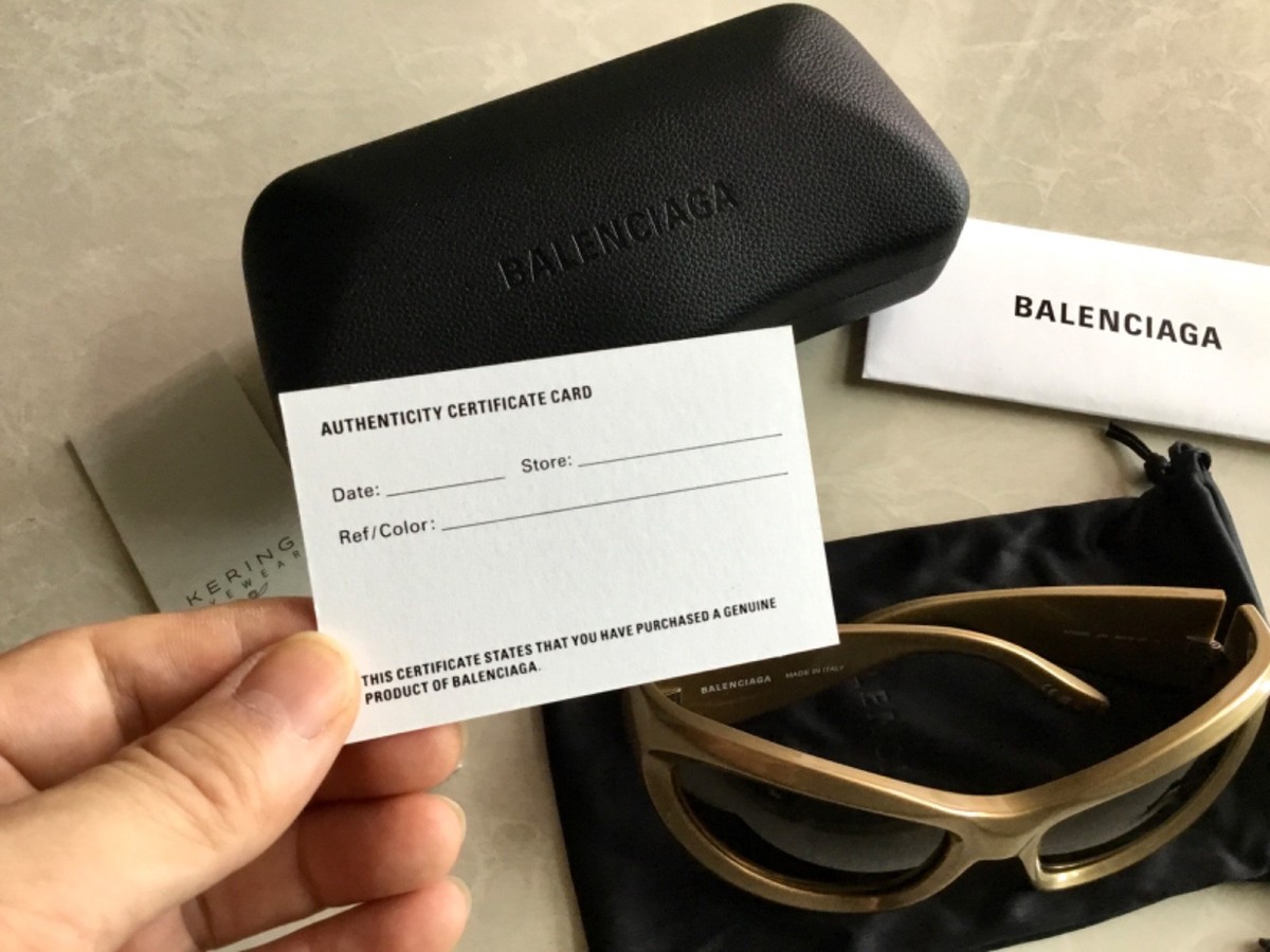 $650 Authentic BALENCIAGA Oversized Cat-Eye GOLD OVAL Fashion