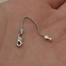 1mm Wheat Spiga Chain Necklace Extender Extension REAL Solid 14K White Gold