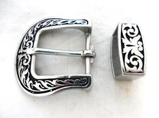 Jeremiah Watt Heel Buckle & Loop Black 1 1/4" Horse Belt Halter Bridle Western