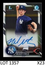 1-2016 BOWMAN CHROME DRAFT AUTO NOLAN MARTINEZ YANKEES QTY