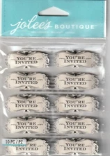 NEW! Jolee's Boutique 3D Stickers INVITATION WORDS REPEATS 98085 Fast FREE Ship!