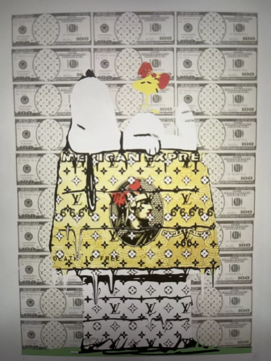 Death NYC Pop Art Graphic Print of Snoopy with Woodstock and Louis Vuitton,  2020