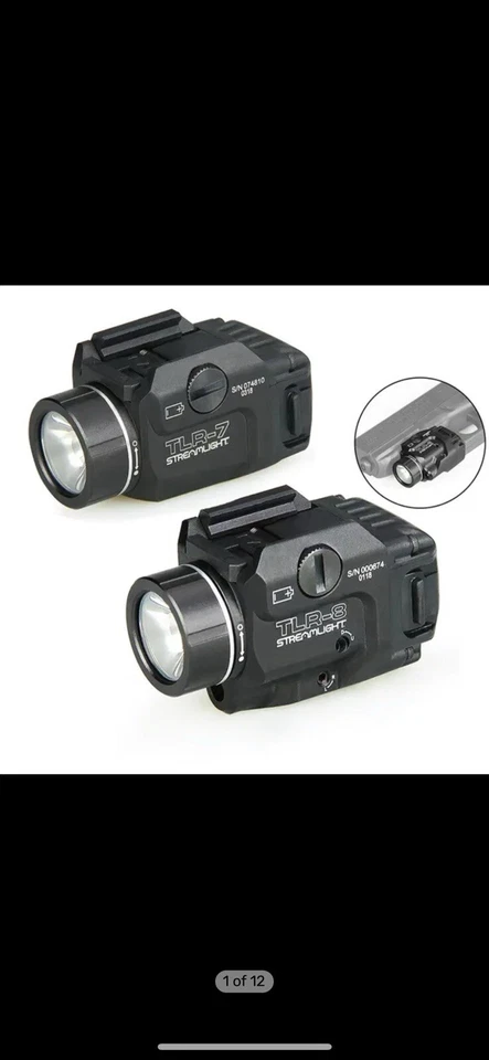 Luz táctica Streamlight TLR-8 500 lúmenes con láser de puntería roja integrado Foto 2 de 4