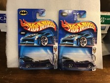 Lot of 2 2004 Hot Wheels First Editions 1/100 BATMOBILE Purple Card Variations