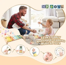 Wooden Musical Instruments Set for Toddlers 3+, Montessori Music Toys