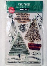 2007 HERO ARTS Merriest Wishes CLEAR PHOTOPOLYMER STAMPS 12 Pieces 