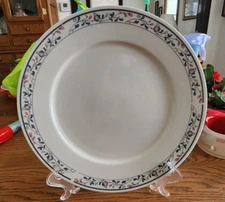 Kristy Dinner Plate (s) 10 1/2" Lynns Genuine Stoneware White Pink Blue Green !