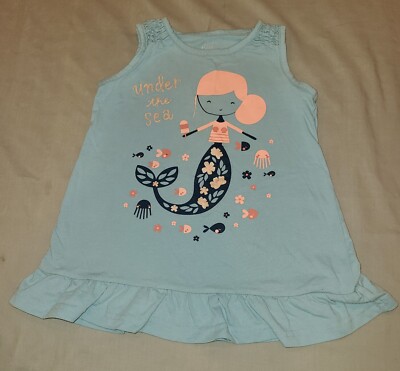 Pre-Owned Kids Korner Blue Dress With Mermaid Girls Size 4T