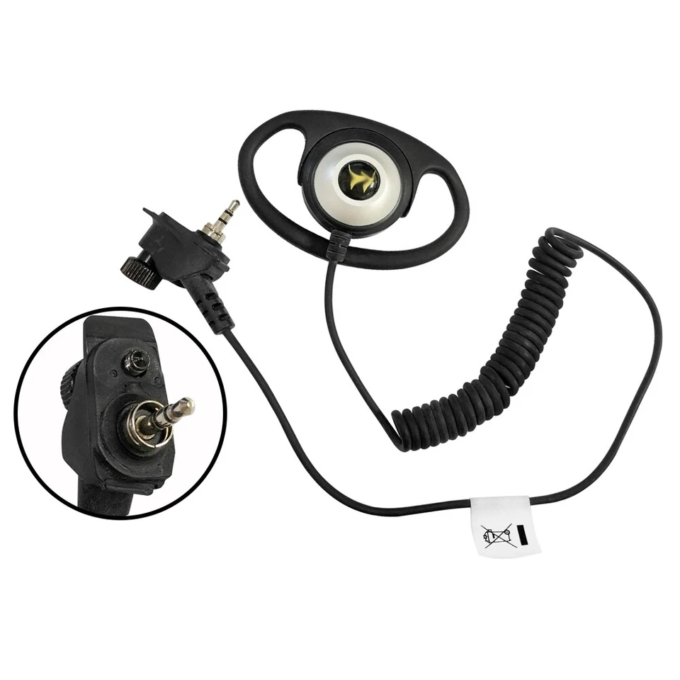 2.5mm Receive Listen Only D Shape Earphone Headset Earpiece For Handheld Radio - Image 2 of 4
