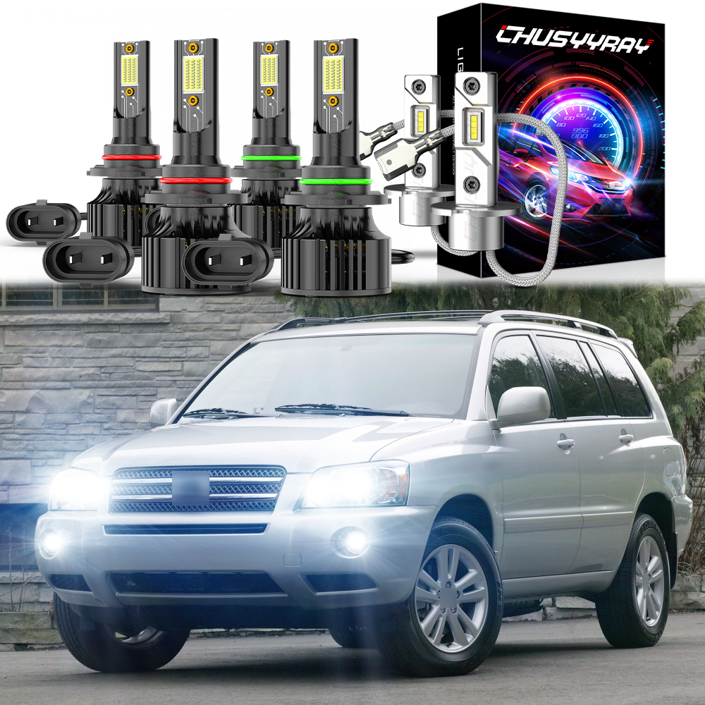 For Toyota Highlander 2001-2003 Combo LED Headlight High/Low +Fog