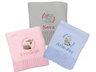 Personalised Baby Cellular Blanket 110 cms x70 cms 100% Cotton Ideal Baby Gift