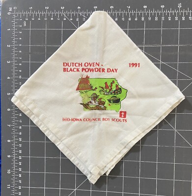 Vintage Boy Scouts BSA Mid-Iowa Council Dutch Oven Black Powder Day Halstuch