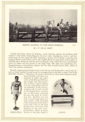 1926 Cornell University Cornellian Booth Leads High Hurdles MIT Dual Meet Track
